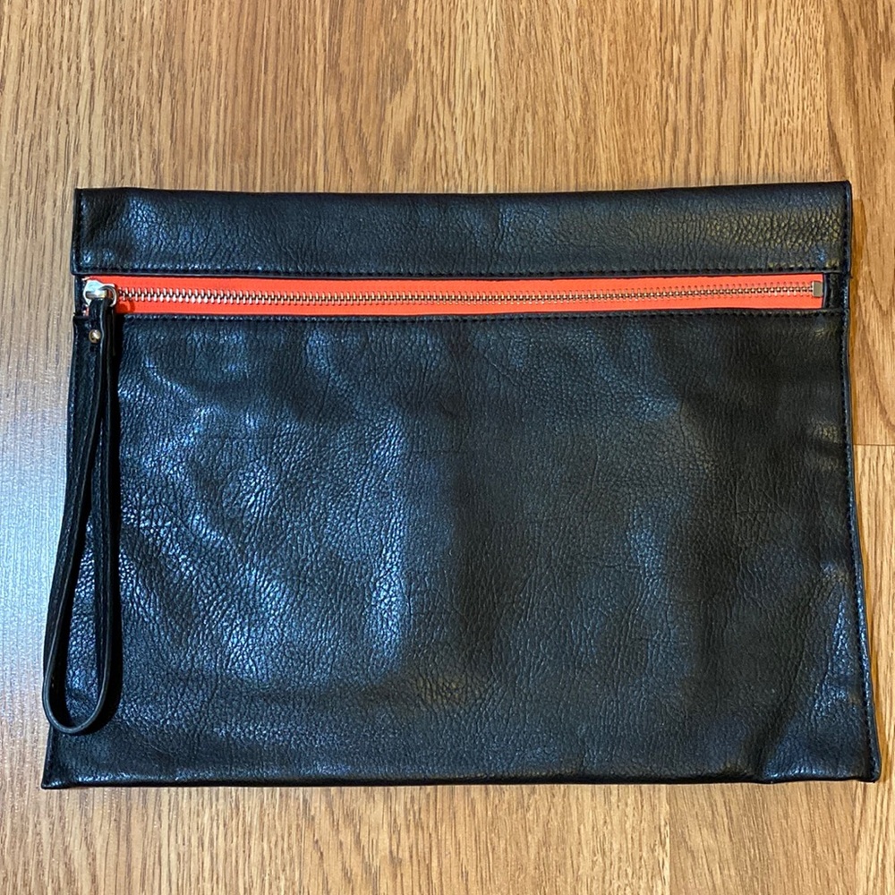 Oversized faux leather clutch bag